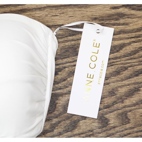 Anne Cole Womens Twist Front Shirred One Piece Swimsuit MYMO00501 White 12 - Picture 3 of 8